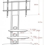 2xhome-TV-Stand-with-Shelves-Tempered-Glass-Shelf-Shelving-System-Combo-Unit-Rack-Tower-Base-Black-Two-2-Tier-Double-Tinted-Smoke-Colored-Glass-Coloured-Color-Integrated-TV-Mount-Mounted-Mounting-Brac-0-2