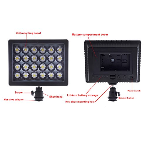 Bestlight-Professional-24Pcs-LED-Dimmable-Ultra-High-Power-Panel-24W-5600K3200K-Digital-Camera-Camcorder-Video-Light-for-Canon-Nikon-Pentax-PanasonicSONY-Samsung-and-Olympus-Digital-SLR-Cameras-0-2