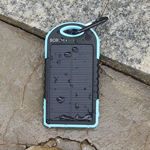 Borch-Solar-Panel-Charger-Cell-Phone-Portable-Charger-5000mah-Power-Bank-and-Travel-Charger-Utilizing-Both-Solar-Andor-Electrical-Energy-to-Fully-Charge-Wireless-Devices-on-the-Go-Shockproof-Dustproof-0