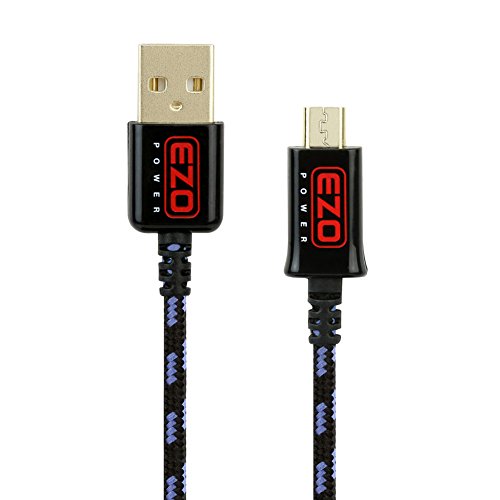 EZOPower-3-Feet-Braided-Sleeve-jacket-Sync-Charge-Micro-USB-Data-Cable-Black-Blue-0-0