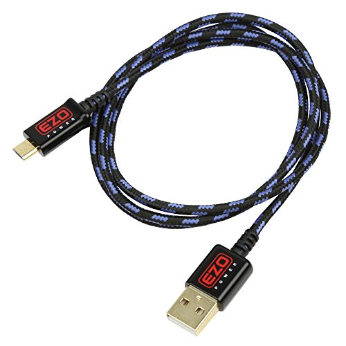 EZOPower-3-Feet-Braided-Sleeve-jacket-Sync-Charge-Micro-USB-Data-Cable-Black-Blue-0-4