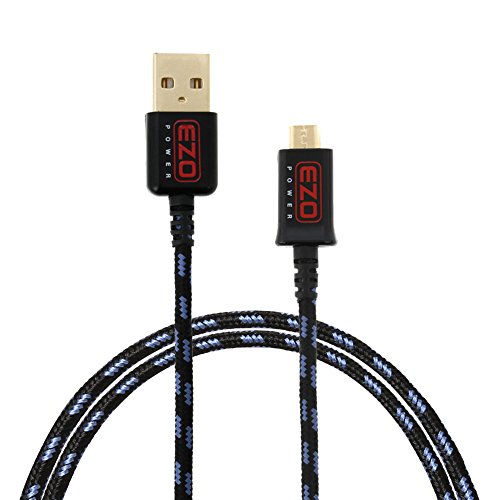 EZOPower-3-Feet-Braided-Sleeve-jacket-Sync-Charge-Micro-USB-Data-Cable-Black-Blue-0