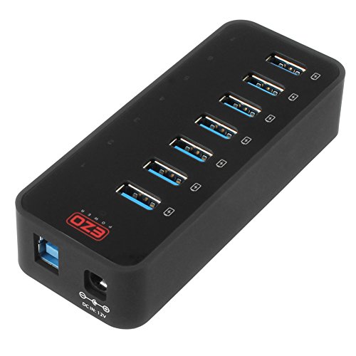 EZOPower-7-Port-Sync-and-Charge-USB-30-HUB-with-5A-60W-Charger-Adapter-0-2