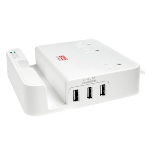 EZOPower-Desktop-Charging-Station-with-3-AC-Surge-Protected-Outlets-3-USB-Charging-Ports-and-Built-in-Slot-Holder-White-0-5