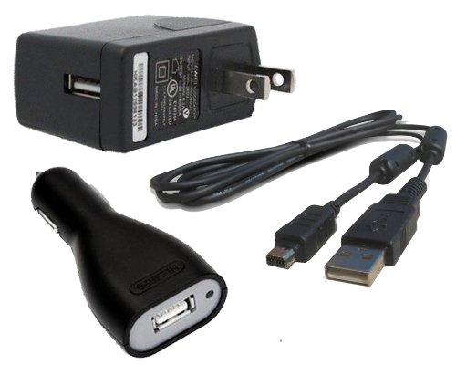 ExcelShots-F-2AC-Charger-Kit-AC-Adapter-USB-Cable-DCCar-Charger-For-Olympus-SP-810-SP-620-TG-310-TG-320-TG-820-TG-2-SZ-12-VG-160-VR-340-STYLUS-8010-FE-4020-More-0