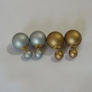 Fashion-Mise-En-Tribal-Double-Pearl-Gray-or-Gold-Matte-Gold-Stud-Earrings-Gray-Matte-0-2