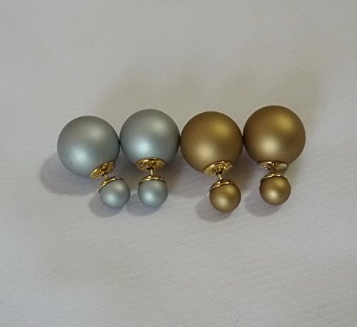 Fashion-Mise-En-Tribal-Double-Pearl-Gray-or-Gold-Matte-Gold-Stud-Earrings-Gray-Matte-0-2