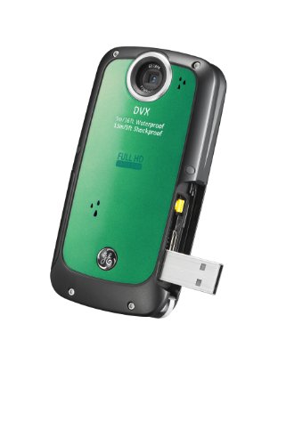 GE-DVX-WaterproofShockproof-1080P-Pocket-Video-Camera-Emerald-Green-with-2GB-SD-Card-0-1