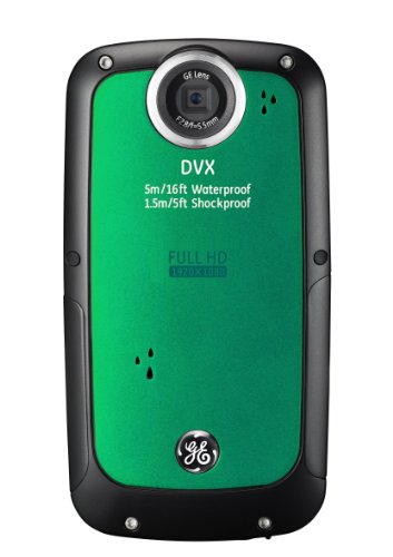 GE-DVX-WaterproofShockproof-1080P-Pocket-Video-Camera-Emerald-Green-with-2GB-SD-Card-0