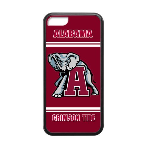 Generic-Custom-Unique-Design-NCAA-University-of-Alabama-Crimson-Tide-Team-Symbol-Plastic-and-TPU-Black-and-White-Case-Cover-for-iPhone5C-0