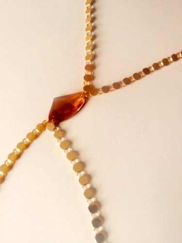 Goddess-Coin-Style-Body-Chain-Necklace-with-Peach-Topaz-Crystal-Gemstone-for-Women-0-0