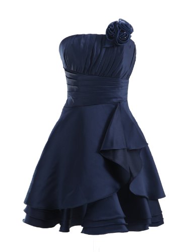 LandyBridal-Womens-Knee-Length-Pleated-Flower-Satin-Formal-Dress-Dark-Navy-XL-0