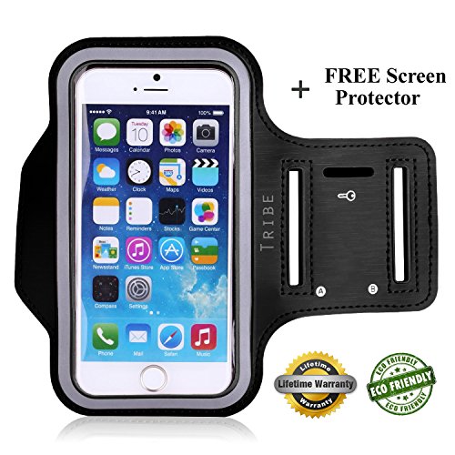 Lifetime-Warranty-FREE-Screen-Protector-Eco-Friendly-Premium-Tribe-Sports-Running-Gym-Armband-Key-Holder-Anti-Slip-Dual-Adjustable-Sweat-Resistant-For-Apple-iPhone-6-47-Samsung-Galaxy-S3-S4-iPhone-55s-0