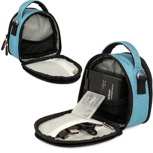 Light-Blue-Limited-Edition-Camera-Bag-Carrying-Case-for-Kodak-EasyShare-MINI-TOUCH-SLICE-SPORT-Point-and-Shoot-Digital-Camera-0-2