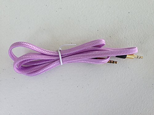 NTJ-3ft-1m-Flat-Braided-35mm-Jack-Noodle-Male-to-Male-Stereo-Audio-Aux-Auxillary-Mp3-Iphone-4-4s-5-5s-5c-Galaxy-S3-S4-S5-Universal-Cable-for-Pc-Ipod-Car-Phone-Speakers-Amp-Violet-0