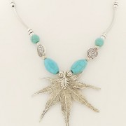 Necklace-Turquoise-Beads-and-Tibetan-Silver-Leaf-Necklace-0-0