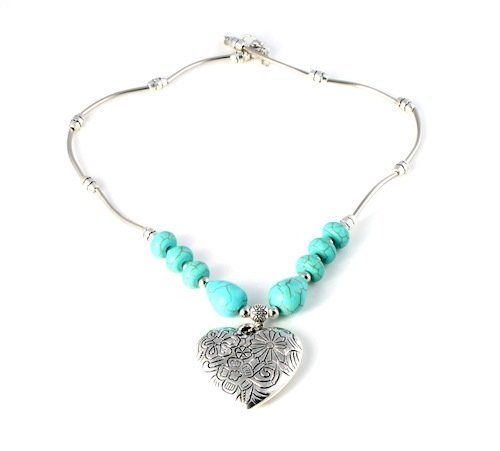 Necklace-Turquoise-and-Tibetan-Silver-Floral-Heart-0-1