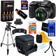 Nikon-COOLPIX-L330-202-MP-Digital-Camera-with-26x-Zoom-NIKKOR-Lens-Full-HD-720p-Video-Recording-Black-Import-4-AA-High-Capacity-Batteries-with-Quick-Charger-9pc-Bundle-32GB-Deluxe-Accessory-Kit-w-Hero-0