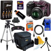 Nikon-COOLPIX-L830-16-MP-CMOS-Digital-Camera-with-34x-Zoom-NIKKOR-Lens-HD-Video-Tiltable-3-LCD-Plum-Import-4-AA-High-Capacity-Batteries-with-Quick-Charger-10pc-Bundle-32GB-Deluxe-Accessory-Kit-w-HeroF-0