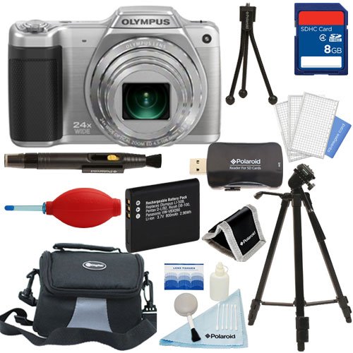 Olympus-Stylus-SZ-15-Digital-Camera-with-24x-Optical-Zoom-Silver-Tripod-8GB-Card-Battery-Case-Premium-Starter-Kit-0