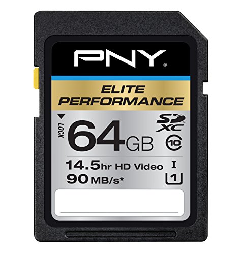 PNY-Elite-Performance-64GB-High-Speed-SDXC-Class-10-UHS-I-U1-Up-to-90MBsec-Flash-Card-P-SDX64U1H-GE-0