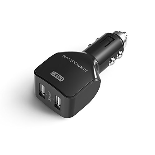 RAVPower-24W-48A-iSmart-Dual-USB-Port-Car-Charger-for-iPhone-iPad-iPod-Samsung-Galaxy-Kindle-LG-Nexus-Motorola-Blackberry-Nook-HTC-One-Bluetooth-Speakers-and-External-Batteries-and-More-Black-0