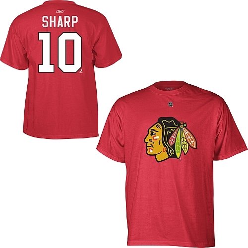 Reebok-Chicago-Blackhawks-Patrick-Sharp-Player-Name-Number-T-Shirt-Large-0