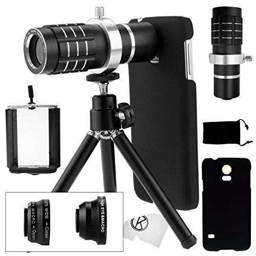 Samsung-Galaxy-S5-Camera-Lens-Kit-including-a-12x-Telephoto-Lens-Fisheye-Lens-2-in-1-Macro-Lens-and-Wide-Angle-Lens-Mini-Tripod-Universal-Phone-Holder-Telephoto-Lens-Holder-Ring-Hard-Case-for-S5-Velve-0