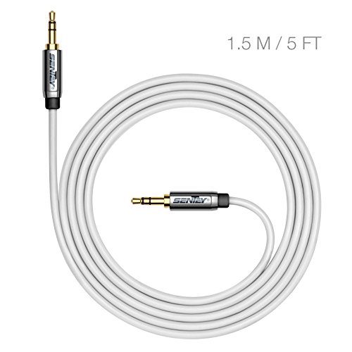 Sentey-Audio-Cable-15-Meter-5ft-Stereo-55mm-Male-to-Male-White-Premium-Metal-Connector-and-Shell-Audiophile-Grade-Pvc-Tangle-free-Material-for-Headphones-Gaming-or-Pc-Headset-Samsung-Htc-Motorola-Lg-P-0-0