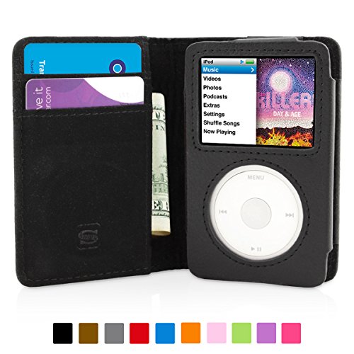 Snugg-iPod-Classic-Flip-Case-Lifetime-Guarantee-Black-Leather-for-iPod-Classic-0