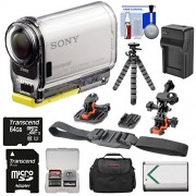 Sony-Action-Cam-HDR-AS100V-Wi-Fi-GPS-HD-Video-Camera-Camcorder-with-64GB-Card-Battery-Charger-SurfaceHelmet-Mounts-Case-Tripod-Kit-0