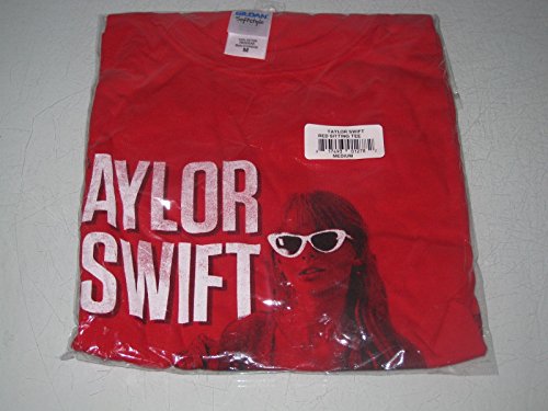 Taylor-Swift-Shirt-Tshirt-RED-Tour-Sitting-with-Sunglasses-Adult-Medium-0