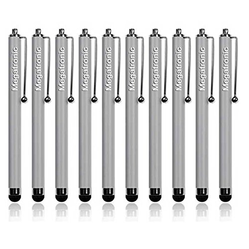 Touch-Screen-Stylus-Pen-Set-of-10-Metallic-Silver-Universal-Capacitive-Touch-Screen-StylusStyli-Pen-By-MEGATRONIC-for-Apple-iPhone-iPad-iPod-Samsung-Galaxy-Android-Motorola-Blackberry-HTC-Nokia-Sony-P-0