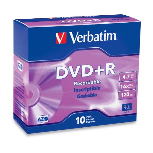 VERBATIM-Disc-DVD-R-47GB-16X-10pk-Branded-Surface-Slim-Case-10PK-0