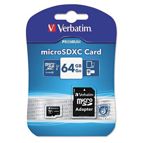 Verbatim-44084-microSDXC-Memory-Card-with-SD-Adapter-Class-10-64GB-0