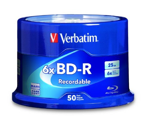 Verbatim-BD-R-25GB-6X-Branded-Blu-ray-Disc-50-disc-Spindle-98397-Portable-Consumer-Electronics-Home-Gadget-0