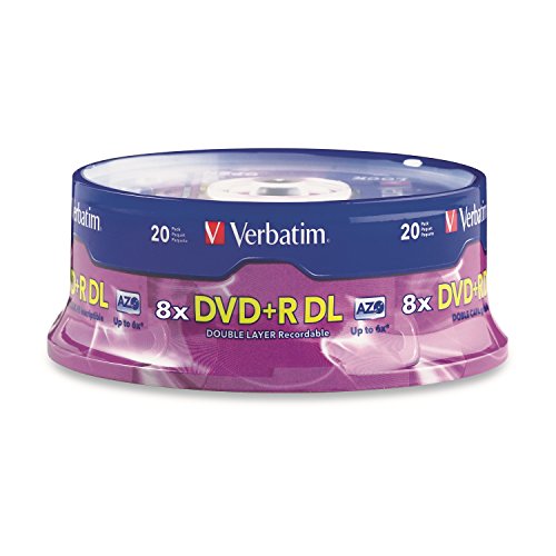 Verbatim-DVD-R-DL-AZO-85-GB-8x-10x-Branded-Double-Layer-Recordable-Disc-20-Disc-Spindle-95310-0