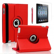 Zeox-iPad-234-Case-360-Degree-Rotating-Stand-Smart-Case-Red-Cover-for-iPad-with-Retina-Display-iPad-4th-Generation-the-new-iPad-3-iPad-2-Automatic-WakeSleep-Feature-Red-0