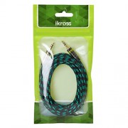 iKross-10-Feet-35mm-Jack-Braided-Sleeve-jacket-Stereo-Auxiliary-Aux-Audio-Cable-Black-Green-for-iPhone-iPod-Smartphone-Tablets-and-MP3-Players-0-1