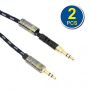 iKross-2-Pack-10Feet-35mm-Jack-Braided-Sleeve-jacket-Stereo-Auxiliary-Aux-Audio-Cable-Black-Blue-for-iPhone-iPod-Smartphone-Cellphone-Tablets-and-MP3-Players-0