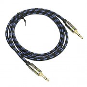 iKross-3-Feet-35mm-AUX-Jack-Tangled-Free-Braided-Sleeve-jacket-Stereo-Auxiliary-Aux-Audio-Stereo-Cable-Black-Blue-0-0