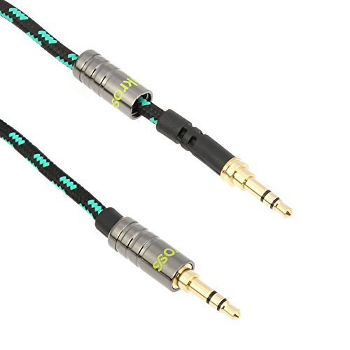 iKross-3-Feet-35mm-AUX-Jack-Tangled-Free-Braided-Sleeve-jacket-Stereo-Auxiliary-Aux-Audio-Stereo-Cable-Black-Green-0-1