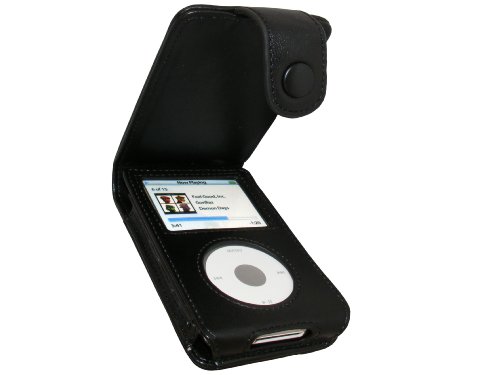 igadgitz-Black-Genuine-Leather-Case-Cover-for-Apple-iPod-Classic-80gb-120GB-New-160gb-launched-Sept-09-with-Belt-Clip-Screen-Protector-0