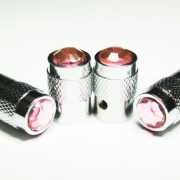 Bling-Anti-Theft-Locking-System-Pink-Diamond-Rhinestone-Metal-Chrome-Tire-Rim-Valve-Stem-Cap-VC-PKD-0-0