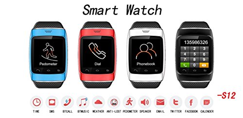 CNPGD-S12-Smart-Sync-Call-SMS-Bluetooth-Watch-PedometerRecordingAnti-Lost-for-iPhone-5S54S4-Android-Samsung-S5S4S3S2Note-3Note-2IOS-System-Can-Use-Partial-Function-All-Black-0-0