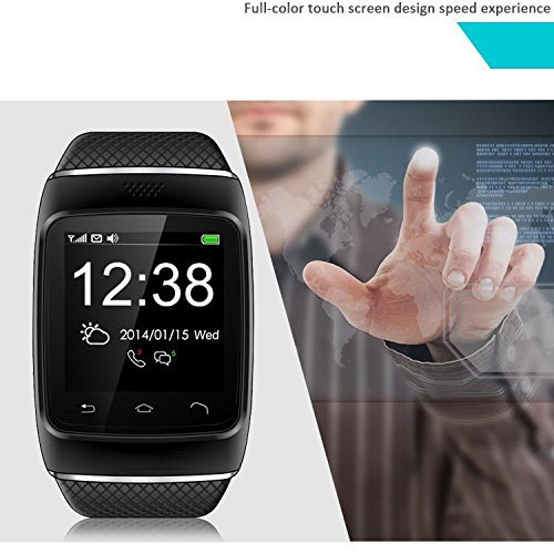 CNPGD-S12-Smart-Sync-Call-SMS-Bluetooth-Watch-PedometerRecordingAnti-Lost-for-iPhone-5S54S4-Android-Samsung-S5S4S3S2Note-3Note-2IOS-System-Can-Use-Partial-Function-All-Black-0-7