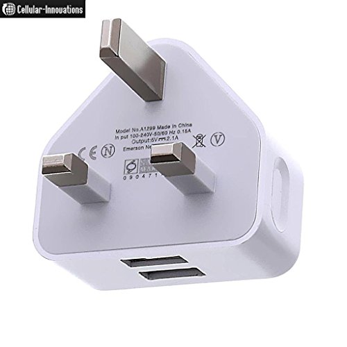 Cellular-Innovations-21-Amp-Dual-USB-Port-Wall-Charger-UK-HK-3-Prong-Adapter-for-Apple-and-Android-Devices-For-ALL-iPads-Tablets-Samsung-Galaxy-S5-S4-Note-3-4-LG-Sony-Xperia-White-0-3