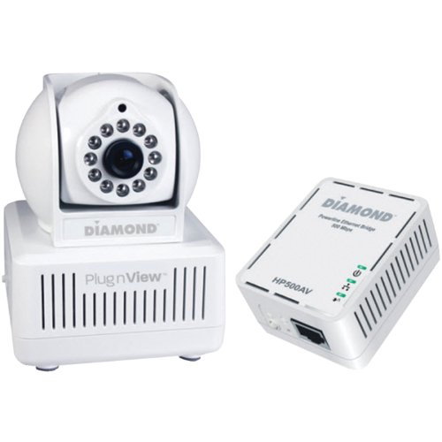 Diamond-Multimedia-HP500CK-Plugn-View-Remote-Home-Monitoring-Internet-Night-Vision-Security-Camera-Kit-for-iPhone-iPad-and-Android-Tablets-White-0