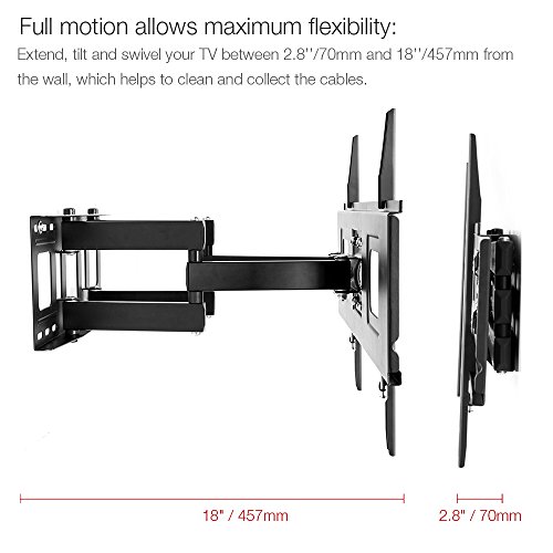 FLEXIMOUNTS-A04-Full-motion-TV-wall-mount-bracket-32-65-Tilt-swivel-fits-for-most-of-SamsungCobyLGVIZIOSharpSonyToshibaSeikiTCLHaierHisense-LCD-LED-tvs-with-free-6FT-HDMI-cable-3-off-purchase-of-2-ite-0-1