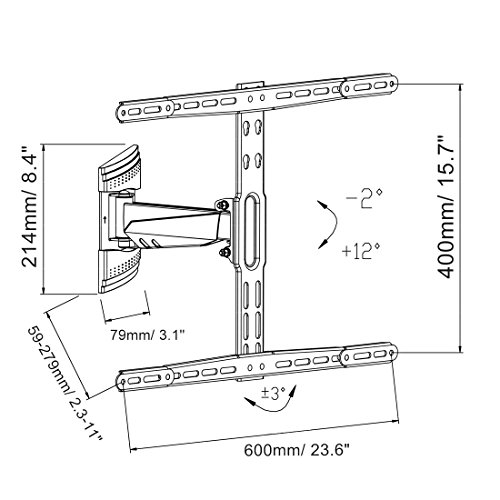 FLEXIMOUNTS-Articulating-Swivel-Tilt-LCD-LED-TV-Wall-Mount-Bracket-Super-Low-Profile-fits-for-most-of-Samsung-Coby-LG-VIZIO-Sharp-Sony-Toshiba-Seiki-tv-26-32-37-40-42-50-55-60-A16-up-to-60-0-5